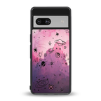 space pink aesthetic back phone cover | glass case for Google Pixel 7