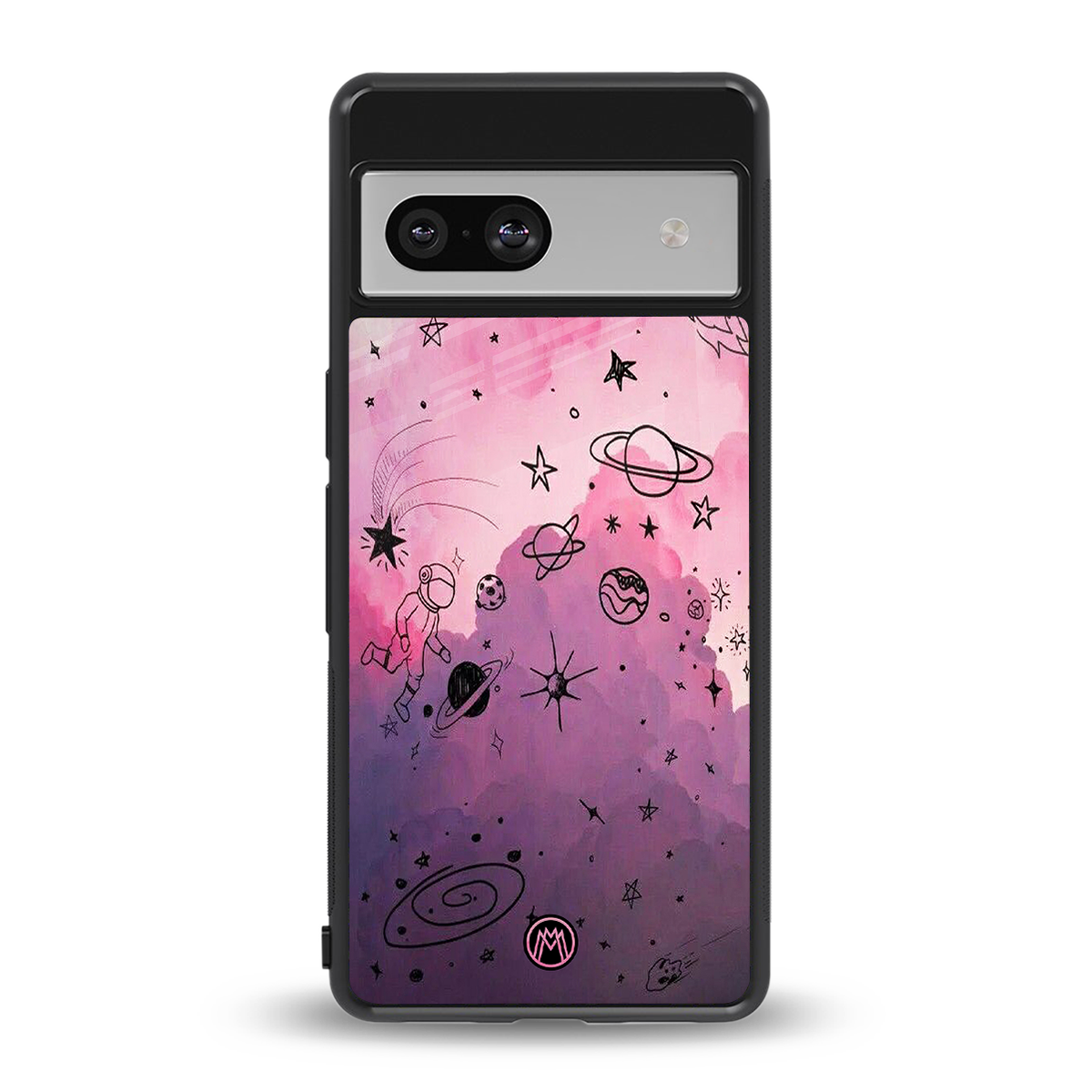 space pink aesthetic back phone cover | glass case for Google Pixel 7