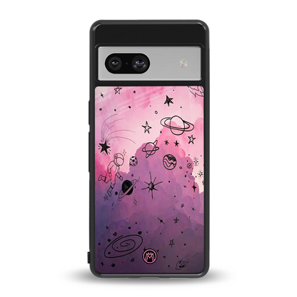 space pink aesthetic back phone cover | glass case for Google Pixel 7