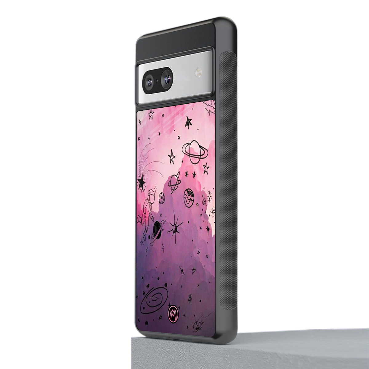 space pink aesthetic back phone cover | glass case for Google Pixel 7