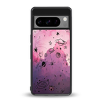 space pink aesthetic back phone cover | glass case for google pixel 8 pro