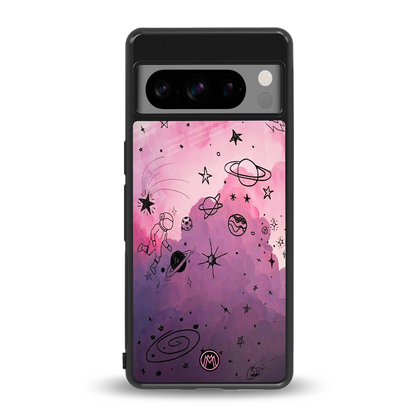 space pink aesthetic back phone cover | glass case for google pixel 8 pro