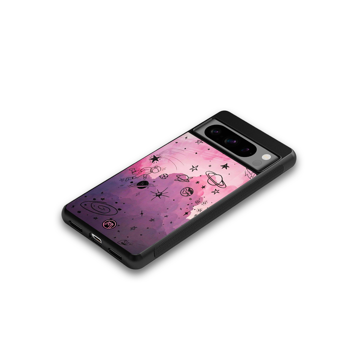 space pink aesthetic back phone cover | glass case for google pixel 8 pro