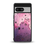 space pink aesthetic back phone cover | glass case for Google Pixel 8