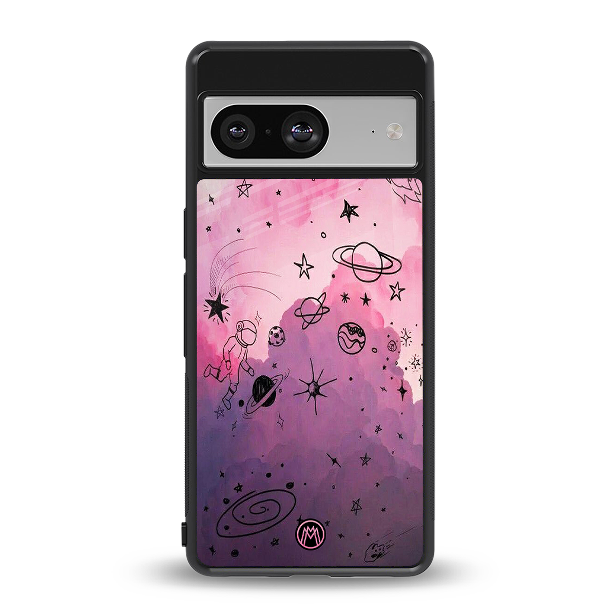 space pink aesthetic back phone cover | glass case for Google Pixel 8