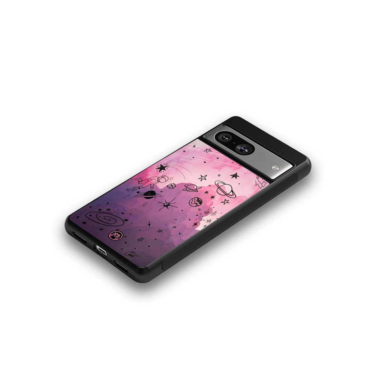 space pink aesthetic back phone cover | glass case for Google Pixel 8