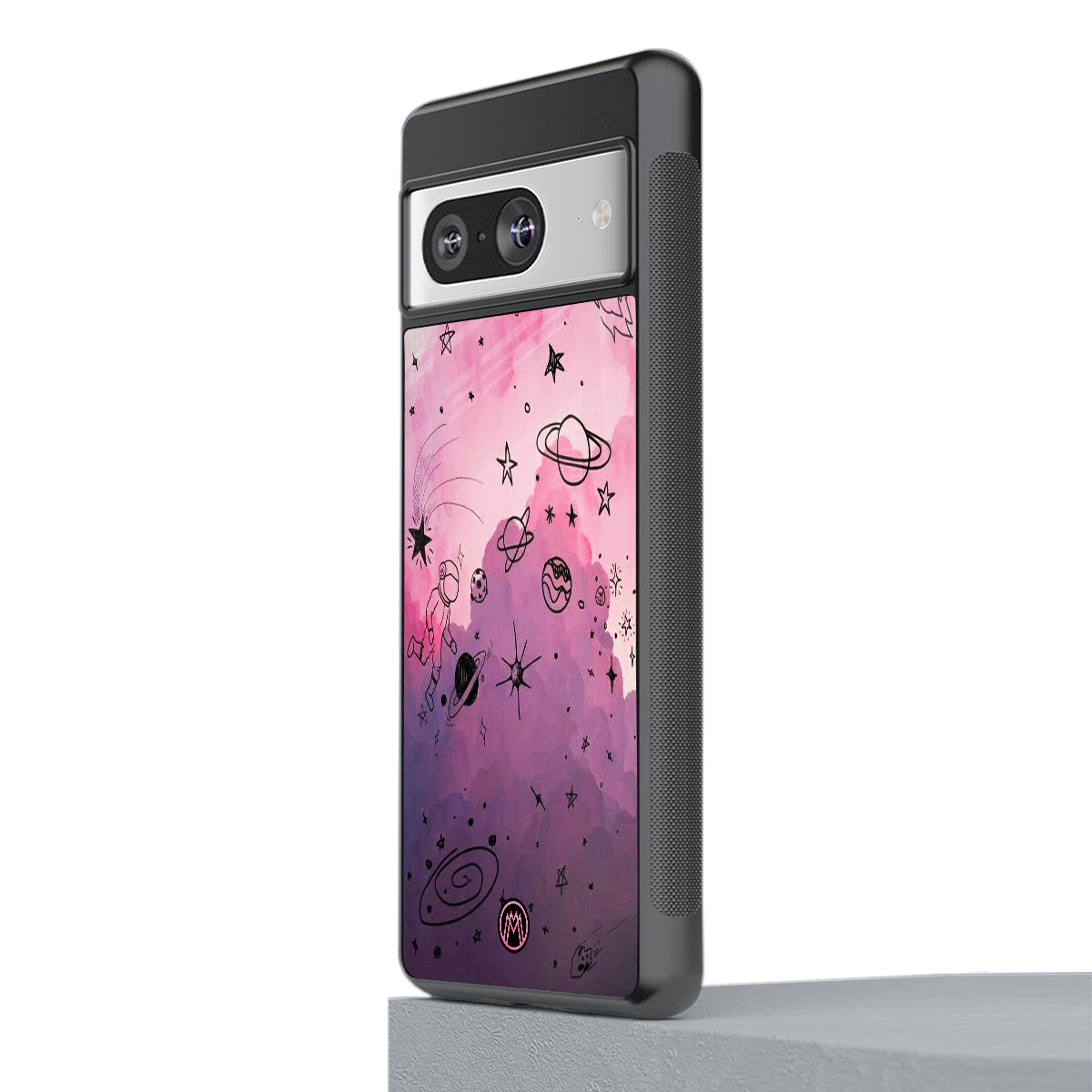 space pink aesthetic back phone cover | glass case for Google Pixel 8