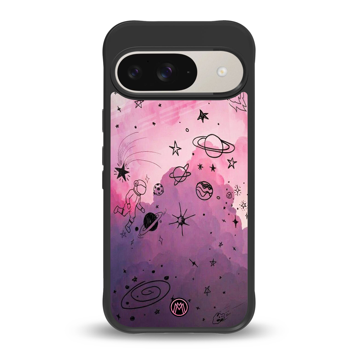 space pink aesthetic back phone cover | glass case for google pixel 9