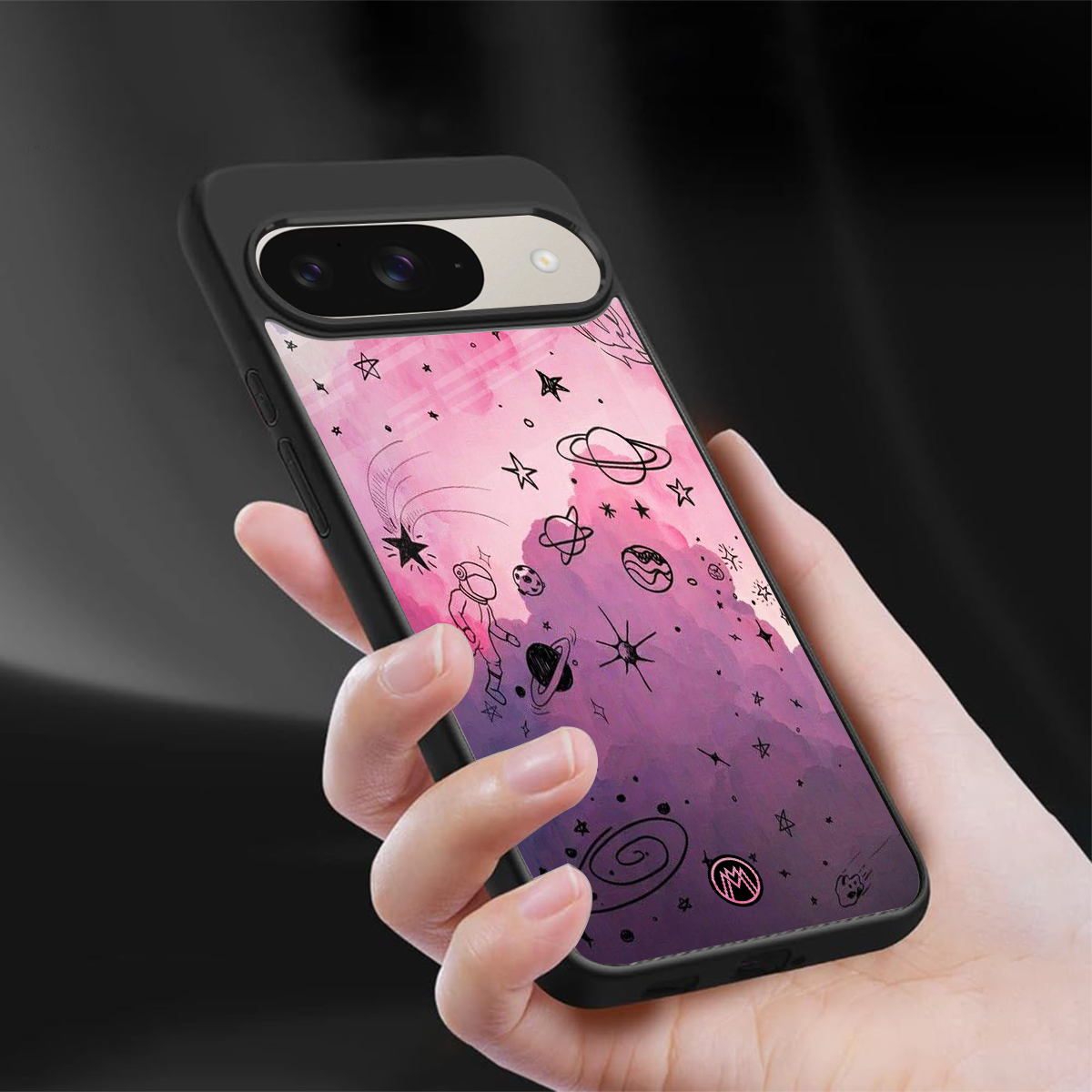 space pink aesthetic back phone cover | glass case for google pixel 9