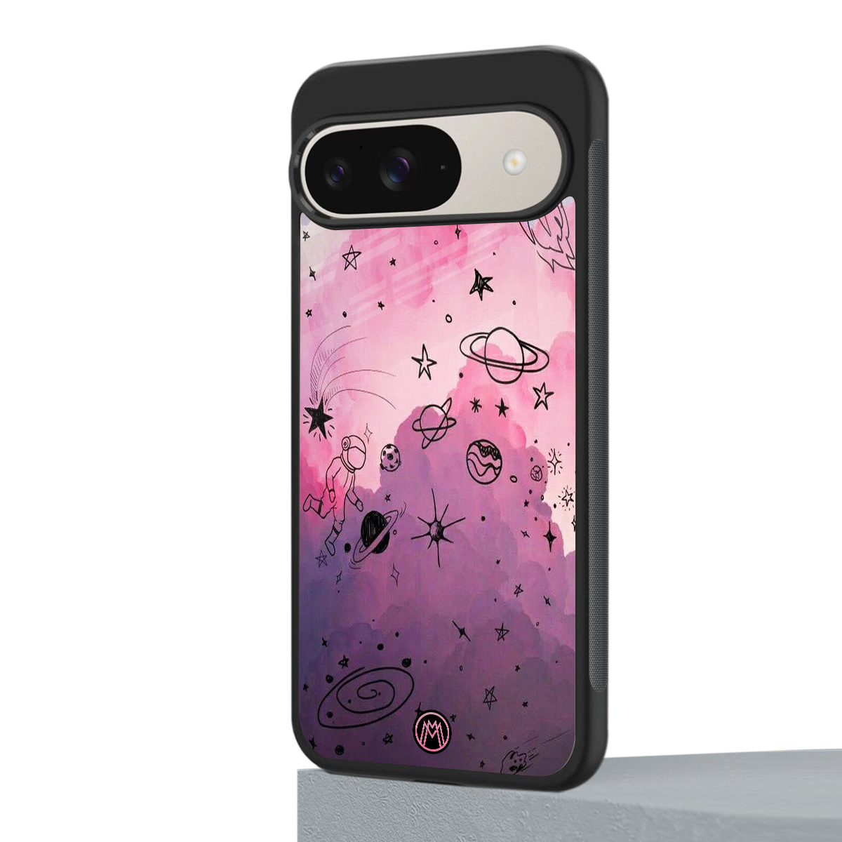 space pink aesthetic back phone cover | glass case for google pixel 9