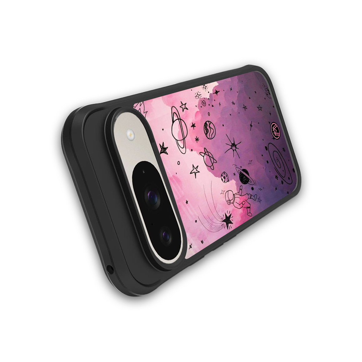 space pink aesthetic back phone cover | glass case for google pixel 9