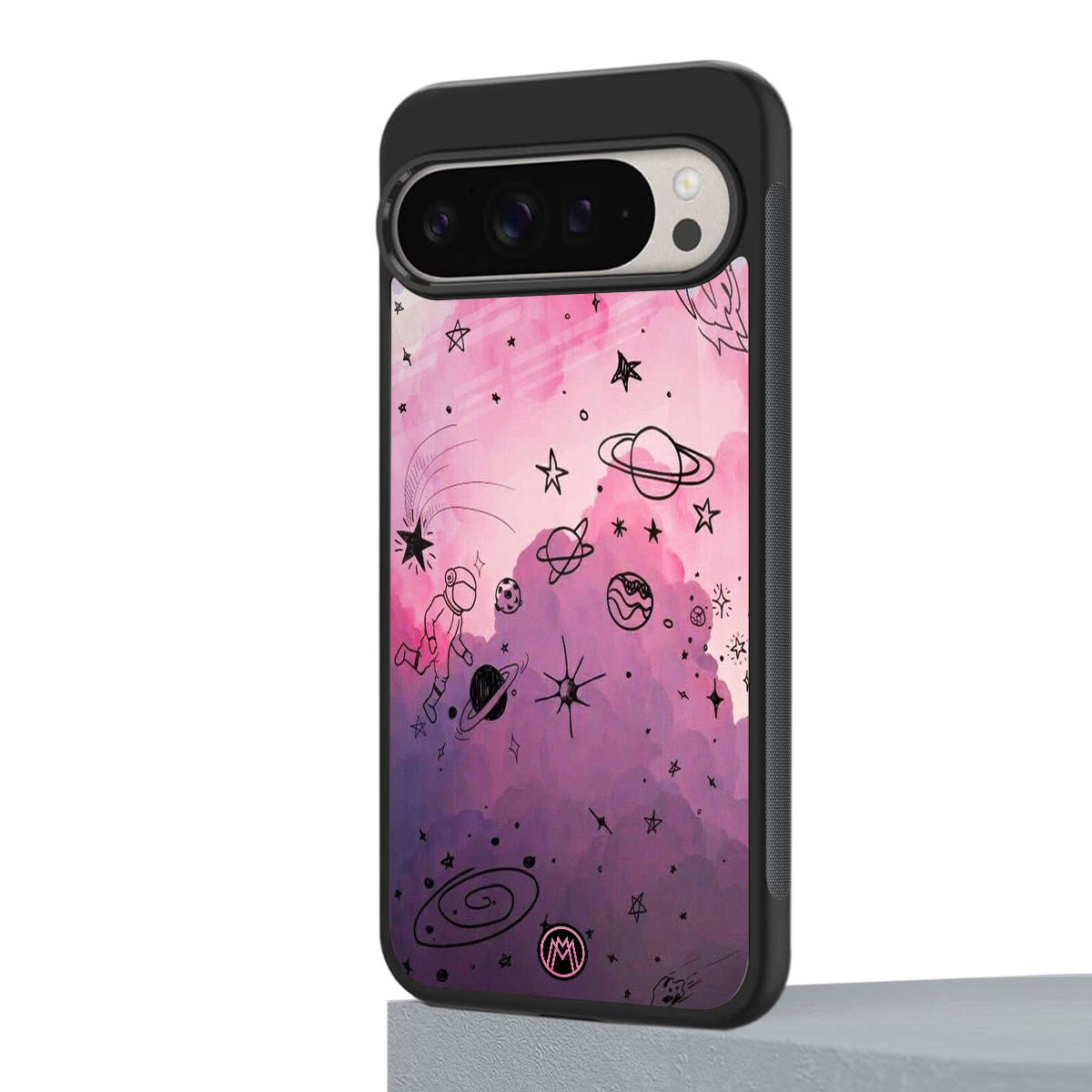 space pink aesthetic back phone cover | glass case for google pixel 9 pro xl