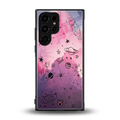 space pink aesthetic back phone cover | glass case for samsung galaxy s23 ultra