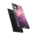 space pink aesthetic back phone cover | glass case for samsung galaxy s23 ultra