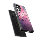 space pink aesthetic back phone cover | glass case for samsung galaxy s25 ultra