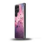 space pink aesthetic back phone cover | glass case for samsung galaxy s25 ultra