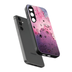 space pink aesthetic back phone cover | glass case for samsung galaxy s24