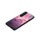 space pink aesthetic back phone cover | glass case for samsung galaxy s25 plus