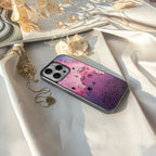 space pink aesthetic back phone cover | glass case for iphone 16 plus