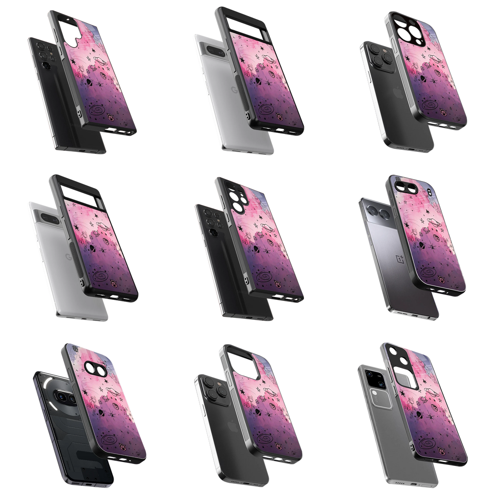 Durable Glass Back Mobile Case for iPhone, Samsung, OnePlus, Google Pixel, Redmi, Vivo, Oppo