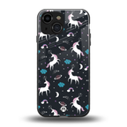 spatial unicorn galaxy back phone cover | glass case for iphone 13 mini