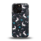 spatial unicorn galaxy back phone cover | glass case for iphone 13 pro