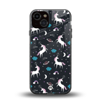 spatial unicorn galaxy back phone cover | glass case for iphone 13