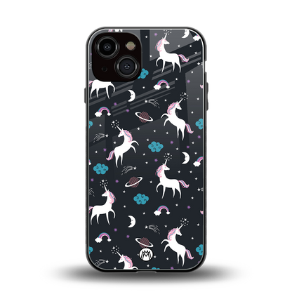 spatial unicorn galaxy back phone cover | glass case for iphone 13