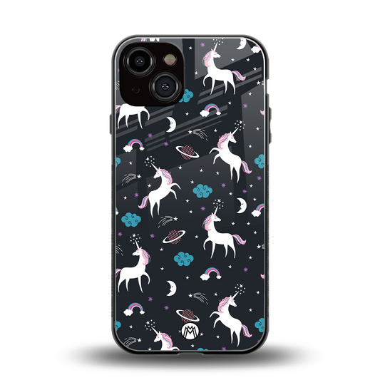spatial unicorn galaxy back phone cover | glass case for iphone 13