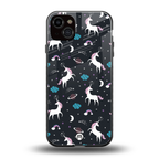 spatial unicorn galaxy back phone cover | glass case for iphone 15 plus