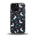 spatial unicorn galaxy back phone cover | glass case for iphone 14 pro max