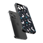 spatial unicorn galaxy back phone cover | glass case for iphone 14 pro max