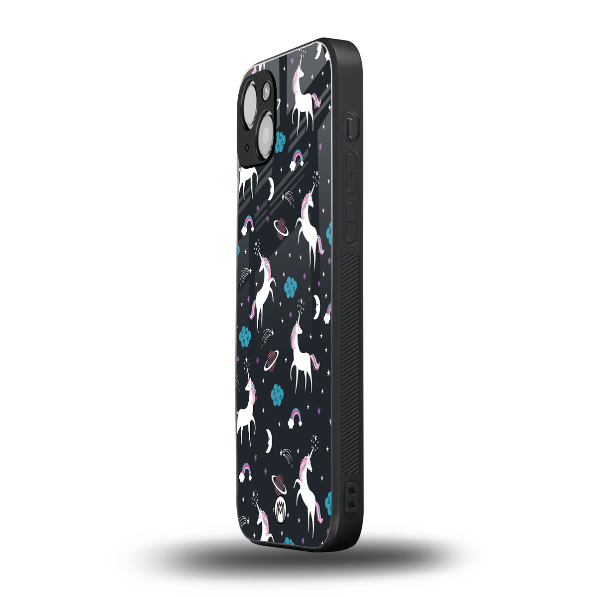 spatial unicorn galaxy back phone cover | glass case for iphone 15