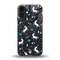 spatial unicorn galaxy back phone cover | glass case for iphone 16 plus