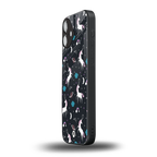 spatial unicorn galaxy back phone cover | glass case for iphone 16 plus