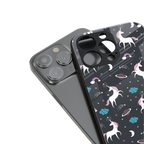 spatial unicorn galaxy back phone cover | glass case for iphone 14 pro max