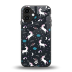 spatial unicorn galaxy back phone cover | glass case for iphone 16
