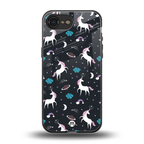 spatial unicorn galaxy back phone cover | glass case for iphone 16e