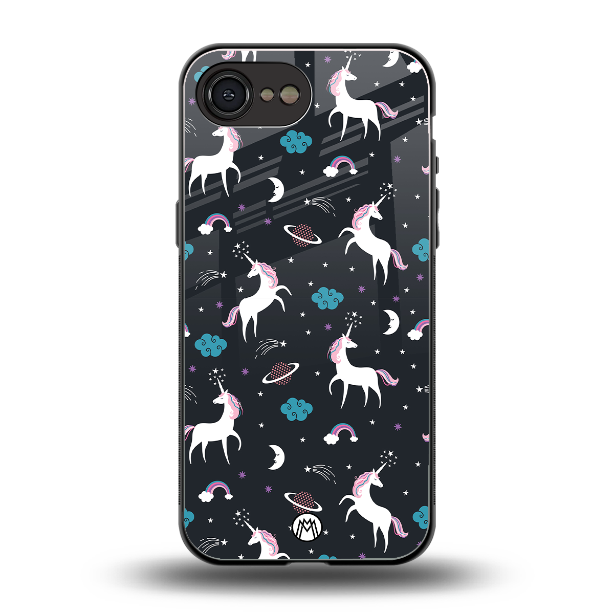 spatial unicorn galaxy back phone cover | glass case for iphone 16e