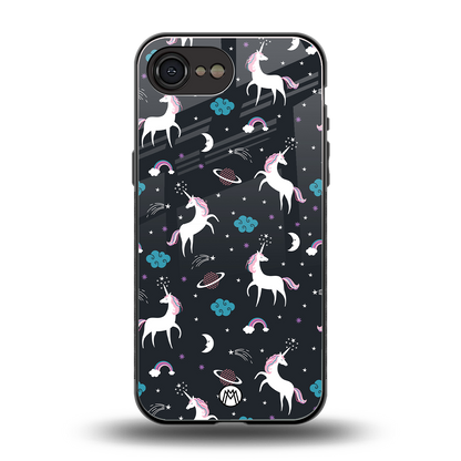 spatial unicorn galaxy back phone cover | glass case for iphone 16e