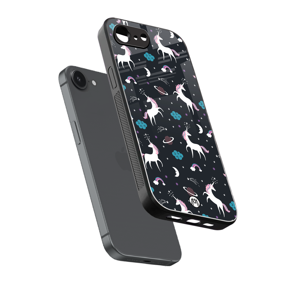 spatial unicorn galaxy back phone cover | glass case for iphone 16e