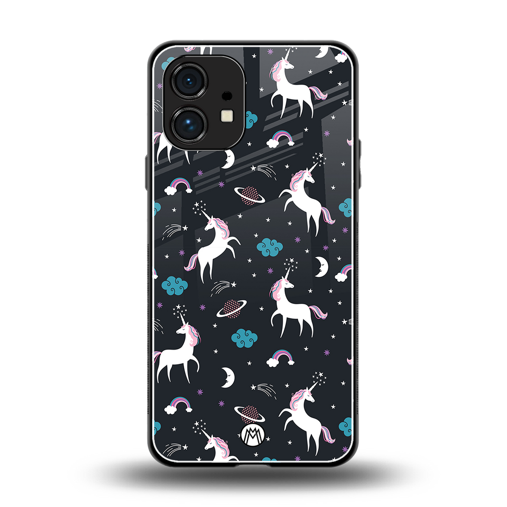 spatial unicorn galaxy back phone cover | glass case for nothing phone 1