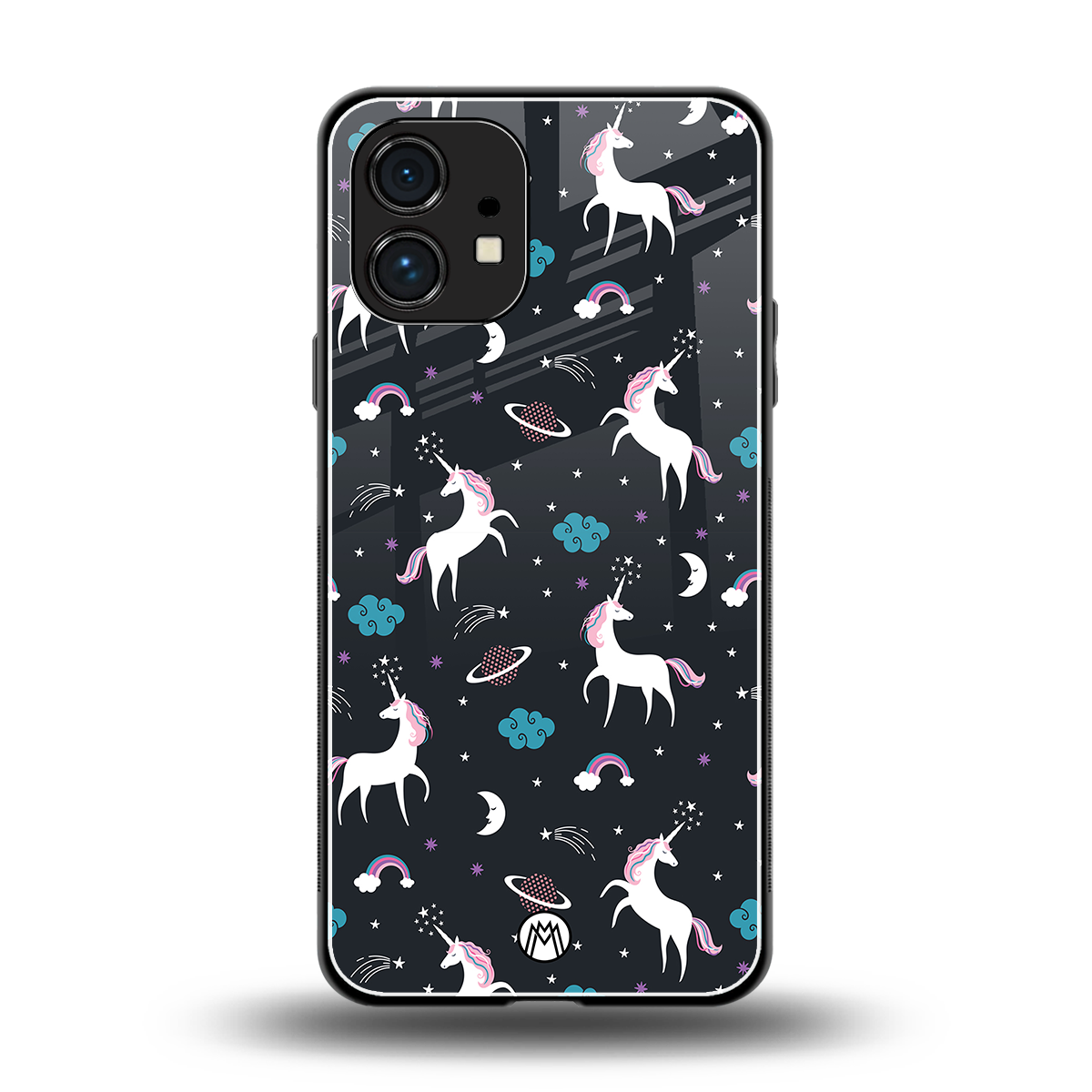 spatial unicorn galaxy back phone cover | glass case for nothing phone 1