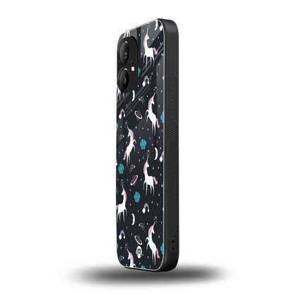 spatial unicorn galaxy back phone cover | glass case for nothing phone 1