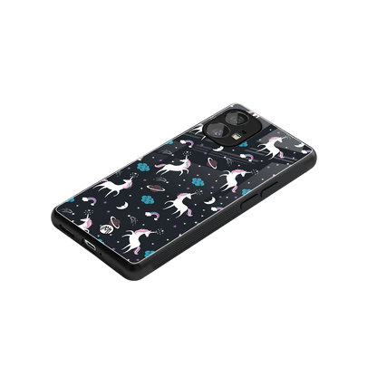 spatial unicorn galaxy back phone cover | glass case for nothing phone 1