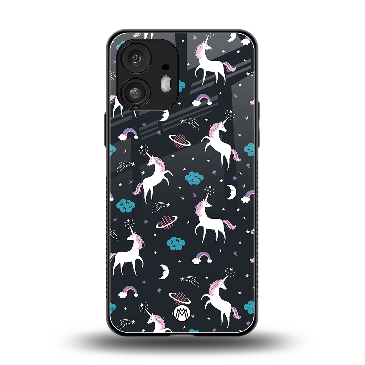 spatial unicorn galaxy back phone cover | glass case for nothing phone 2