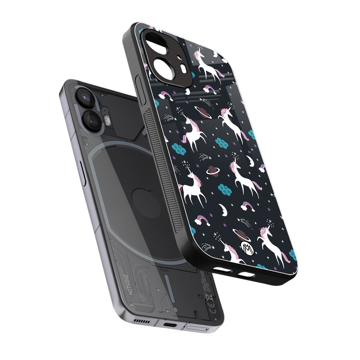 spatial unicorn galaxy back phone cover | glass case for nothing phone 2
