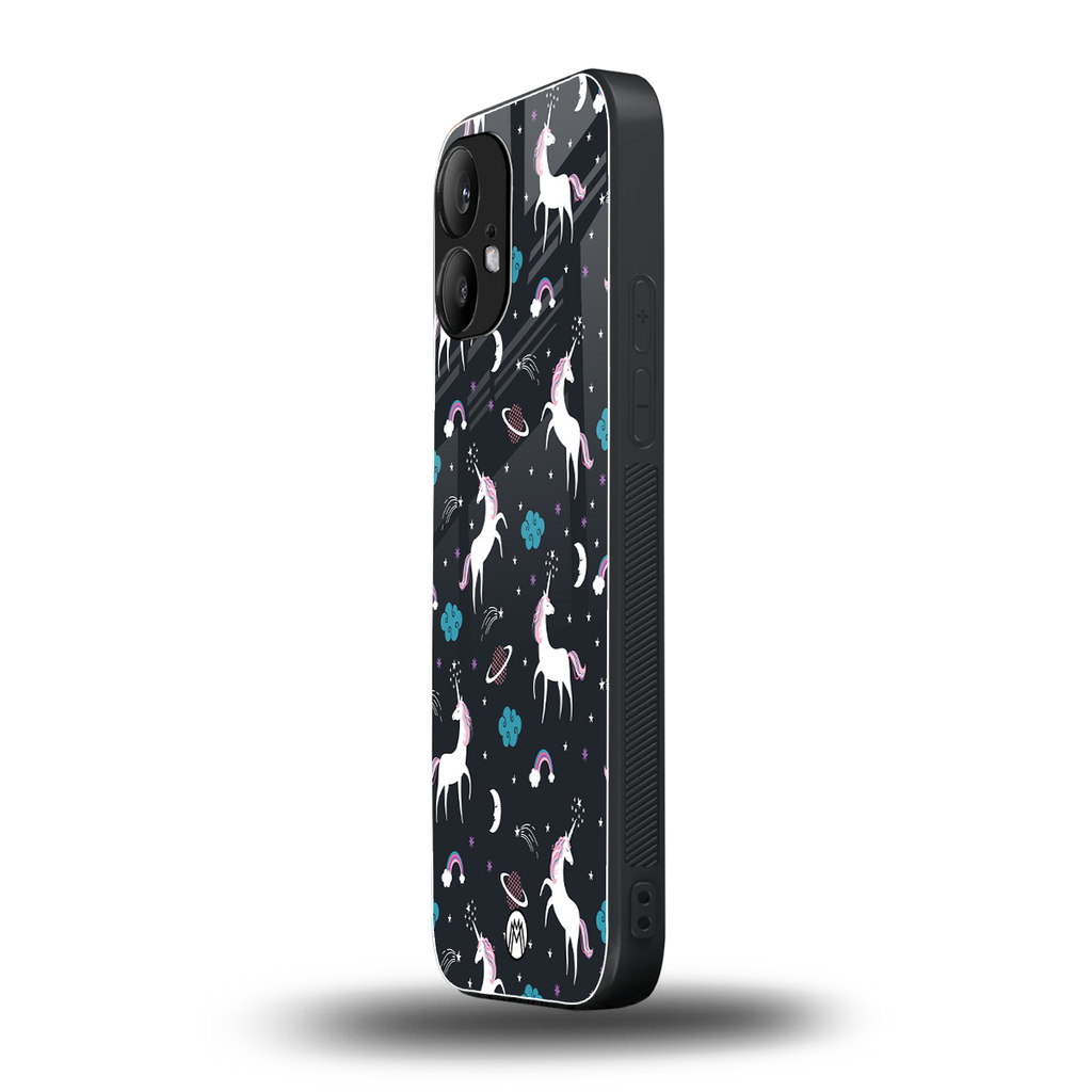 spatial unicorn galaxy back phone cover | glass case for nothing phone 2