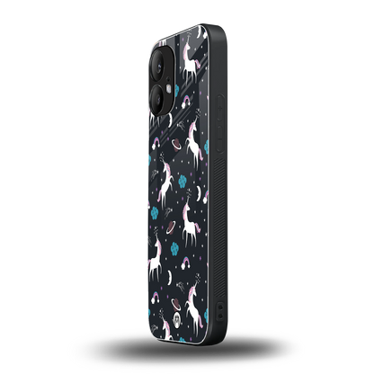 spatial unicorn galaxy back phone cover | glass case for nothing phone 2
