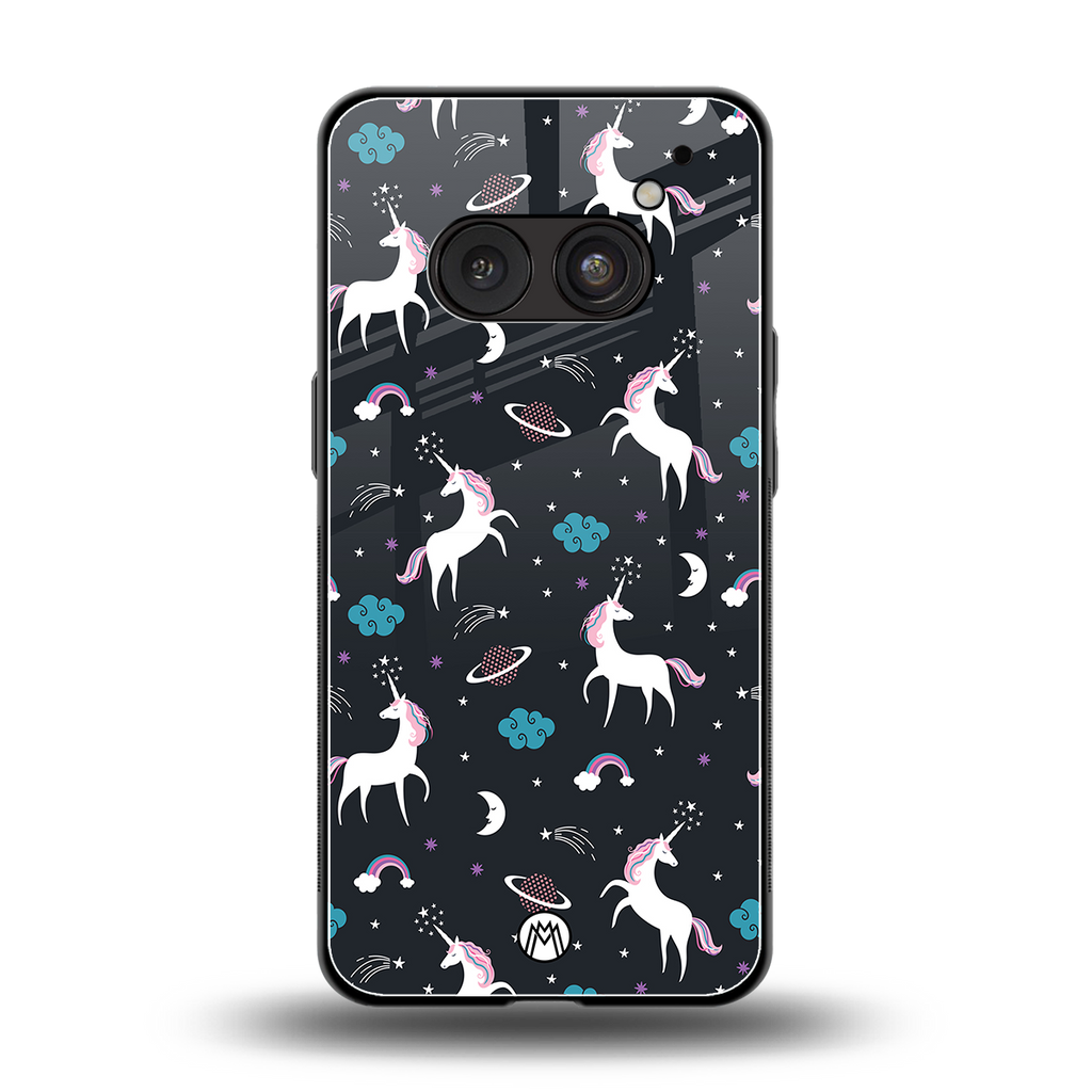 spatial unicorn galaxy back phone cover | glass case for nothing phone 2a